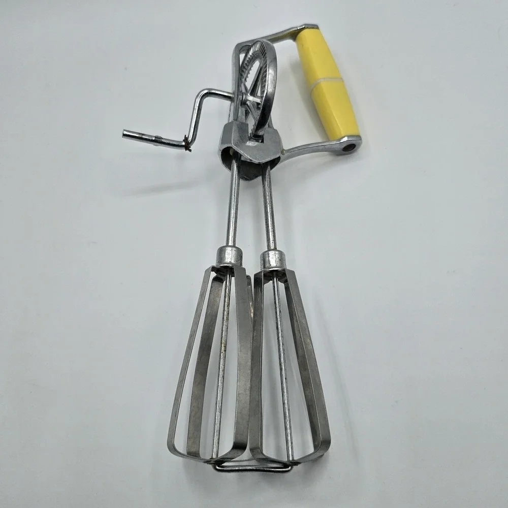 Tlc Vintage Hand Mixer Egg Beater With Crank Stainless Steel Farmhouse Rustic